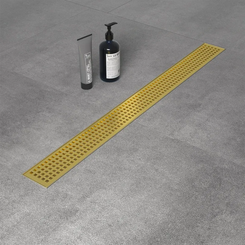 NEODRAIN 24 Inch Modern Design Golden 304 Stainless Steel Shower Drain with CUPC Certificate Ships From US Warehouse