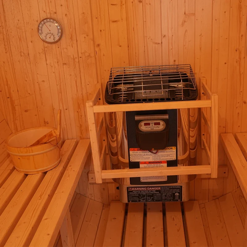 2-in-1 Outdoor Barrel Sauna Combo: 4-Person Home Sauna Kit with Built-in Steam Generator for Relaxing Spa Experience
