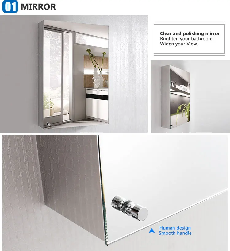 2022 New Arrival Bathroom Mirror Cabinets Stainless Steel Medicine Cabinet Bathroom Cabinets With Mirror