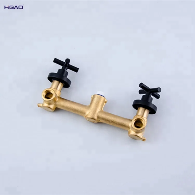Matt Black Bathroom Vanity Faucets Mixer Sink Faucet Tap Single Wall Mounted Ceramic Factory Direct Wholesale Brass In-Wall