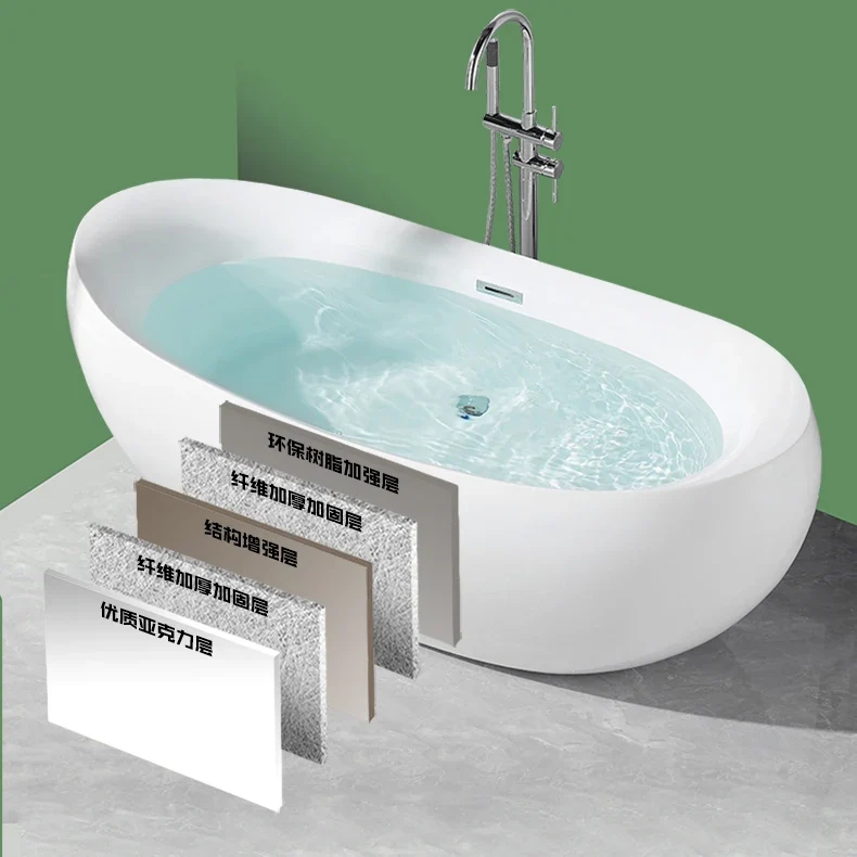 2024 Hotel Freestanding Acrylic Bath Tub Solid Surface Outdoor Bathtubs Soaking Baths