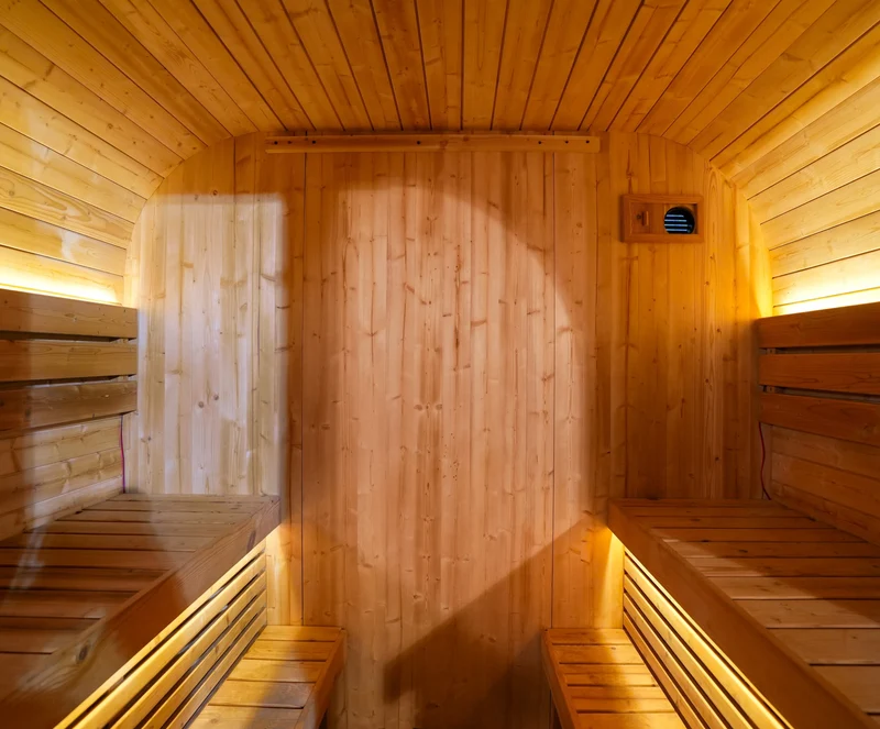 Elegant Square Home Sauna Suite Featuring a Professional Stainless Steel Heater