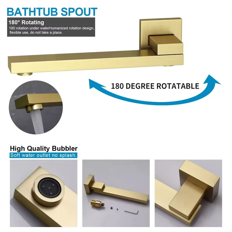 12 Inches Temperature Display Brushed Gold Shower System Rainfall Shower Faucet Set Mixers
