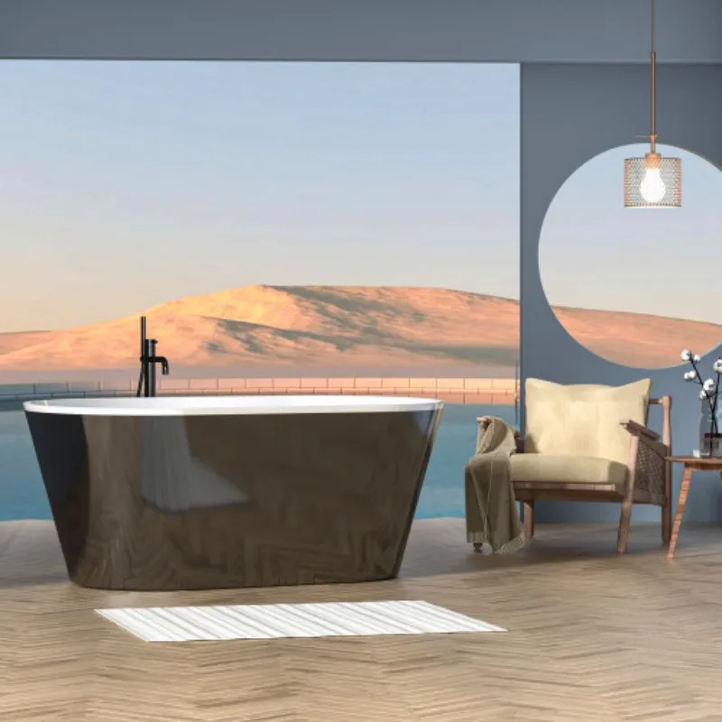 High Quality Luxury Acrylic Alcove Freestanding Soaking Bathtub Modern Large Bathtub Deep Popular French Bathtub for Sale