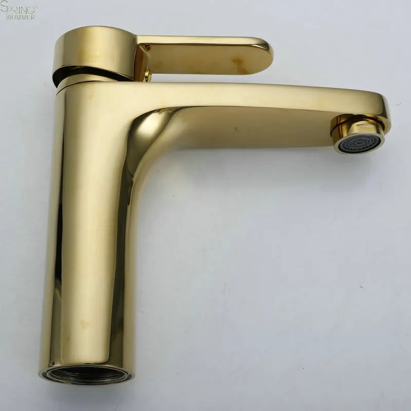 Modern Single Hole Water Sink Mixer Tap Black Brass Single Handle Faucet with 08 Rose Gold Finish for Bathroom Wash Basin