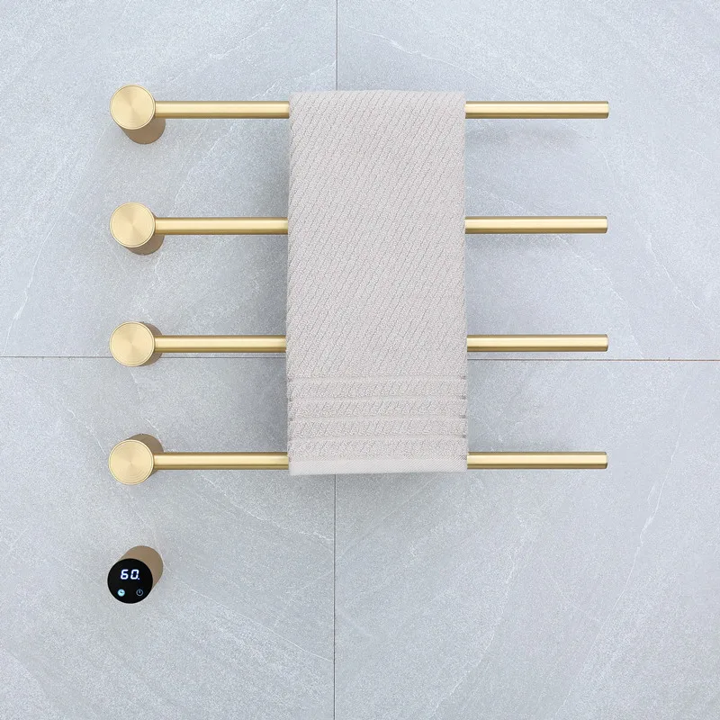 High End Stainless Steel Modern Design Electric Wall-mounted Bath Towel Rack Warmer Hotel Use Fixed Bath Bar XINGPAI