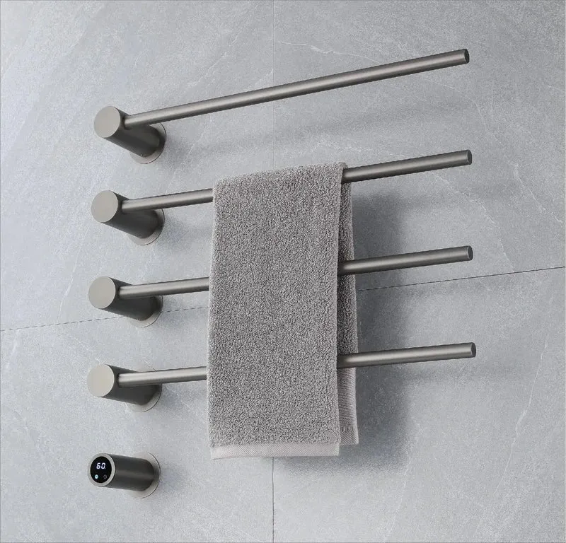High End Stainless Steel Modern Design Electric Wall-mounted Bath Towel Rack Warmer Hotel Use Fixed Bath Bar XINGPAI