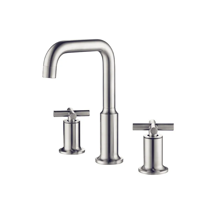 Classic Design Single Hole Bathroom Faucet Ceramic Valve Core Hot/Cold Water Basin Taps Stainless Steel for Bedroom Bathroom Use