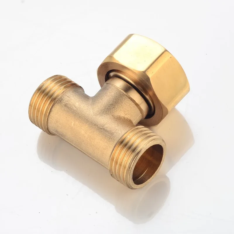 Brushed Gold Basin Water Tap Bathroom Deck Mounted 3 Holes Cross Handle Basin Faucet