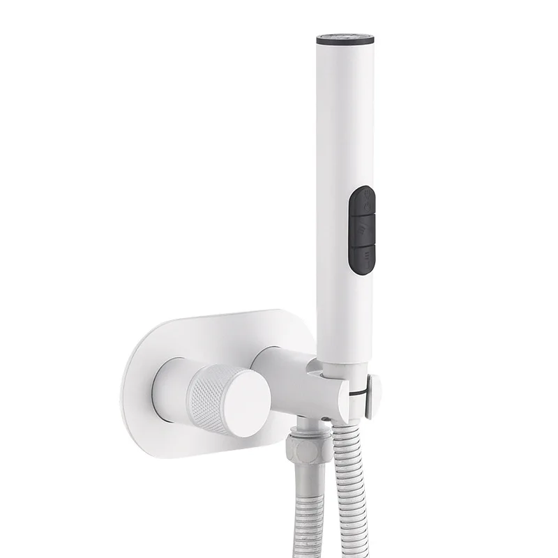 Brushed Gold Uncoated Brass Handheld Bidet Sprayer Set Wall Mount Toilet Washer with Adapter Bathroom Use