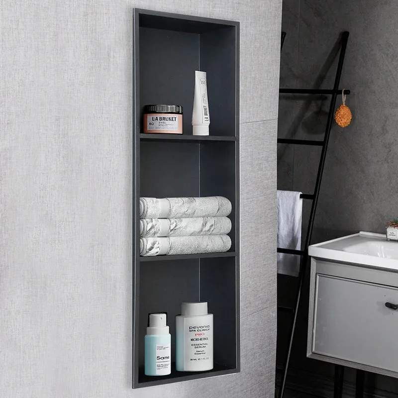 High Quality Reusable Stainless Steel Shower Room Shelf Modern Corner Mounted No Nailing Required-Wall-Mounted Bathroom Shelf