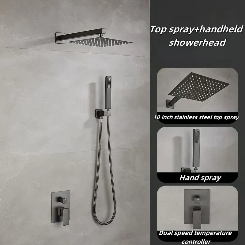 Europe Type Modern Wall Mounted Chrome Rainfall Concealed Bathroom Shower Set Hot Sale Brass Concealed Shower Set