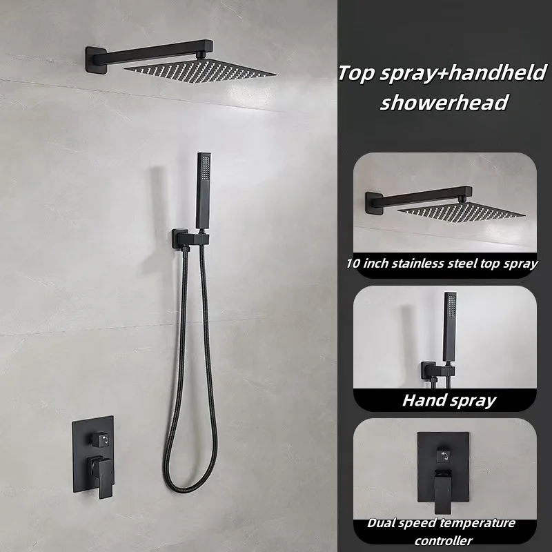 Europe Type Modern Wall Mounted Chrome Rainfall Concealed Bathroom Shower Set Hot Sale Brass Concealed Shower Set