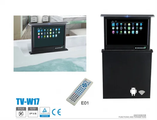 Modern 17" Pop-Up TV Lift Digital Display ABS Bathtub Hot Tub Waterproof Electric Heated 110V/220V SOWO TV-W17 Transom Windows