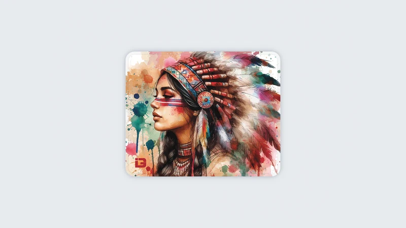 Aquarell einer amerikanischen Ureinwohnerin