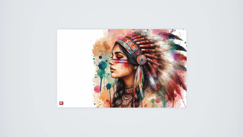 Aquarell einer amerikanischen Ureinwohnerin
