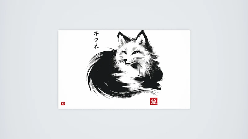Ruhender Fuchs Sumi-e