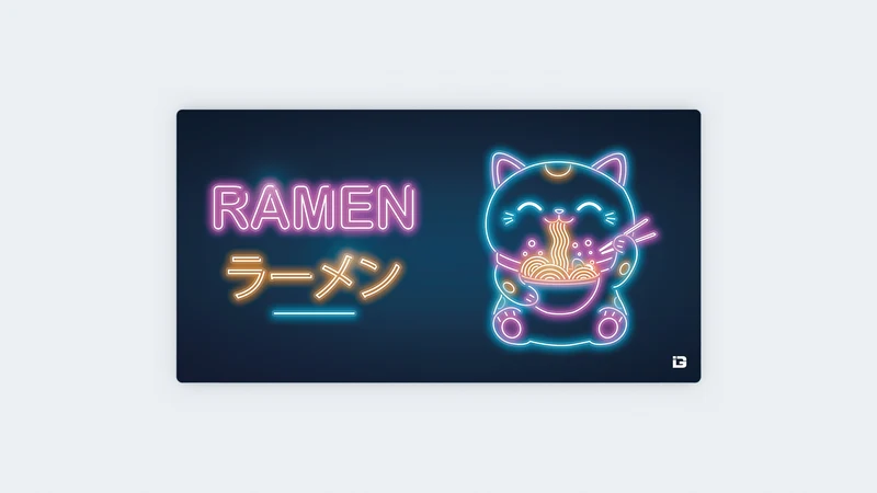 Neon Retro Neko Ramen