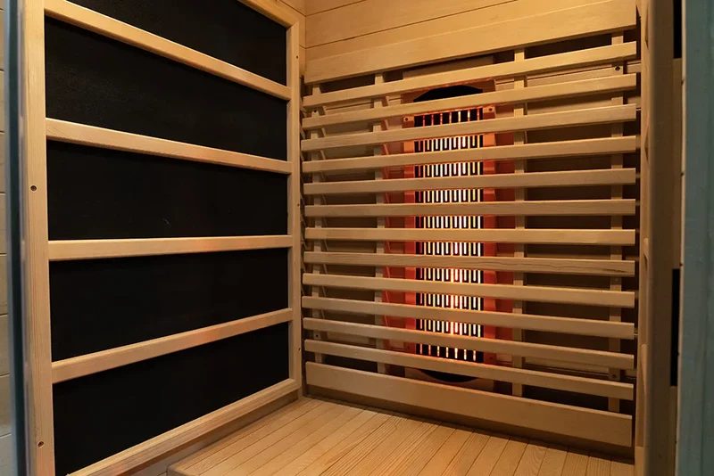 Luxury 1-Person Modern Cedar Electric Sauna Room with Red Cedar Solid Wood and Dry Steam Stove for Apartment or Villa