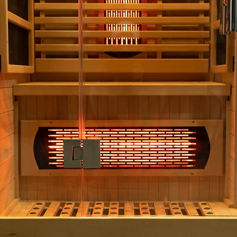 Luxury 1-Person Modern Cedar Electric Sauna Room with Red Cedar Solid Wood and Dry Steam Stove for Apartment or Villa