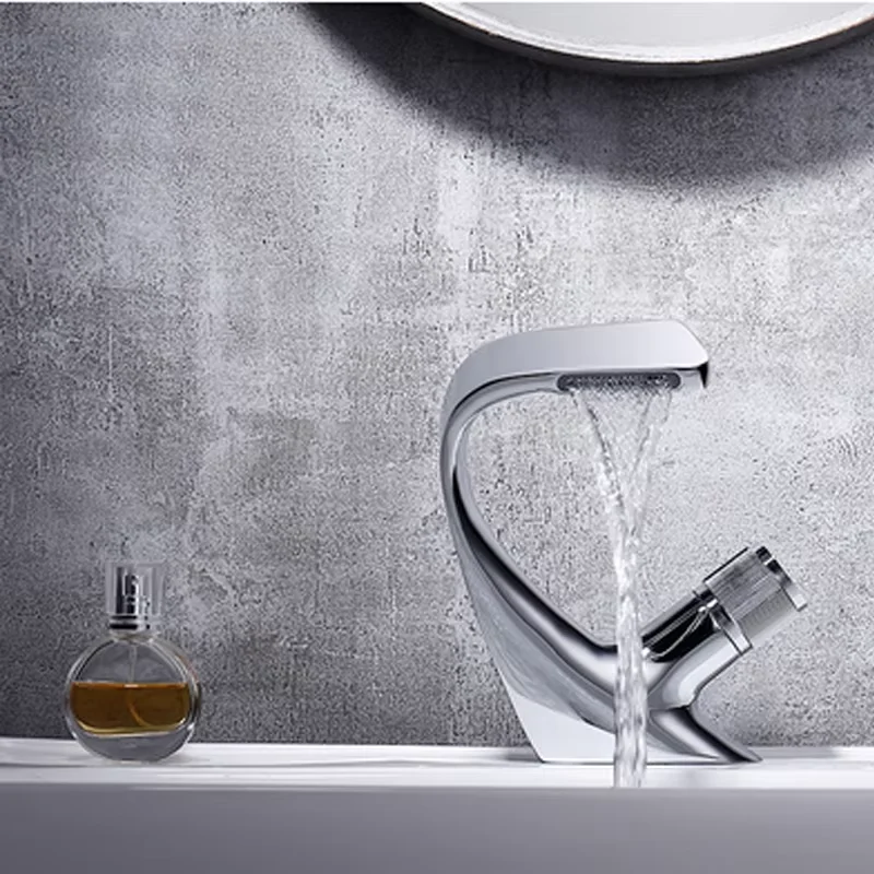 Touchless Ceramic Valve Core Modern Deck Mount Single Hole Brass Blackened Basin Taps Bathroom Faucet 3-Year Warranty Single