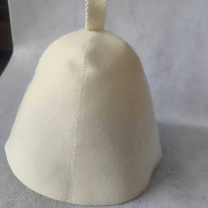 Wholesale Modern Design Natural Wool Felt High Temperature Insulation Bath Cap Customizable Logo with Pine Wood for Sauna Rooms