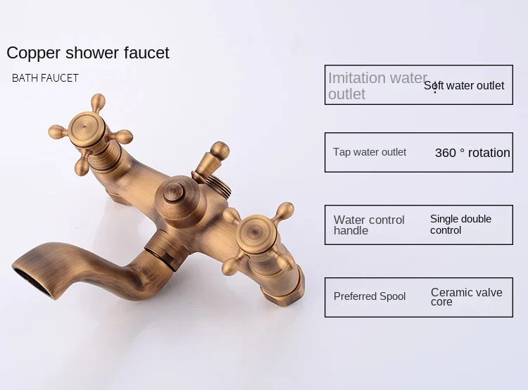 Modern European-Style Brass Bathroom Shower Suite Dual Handle Wall-Mounted Shower Faucet Slide Bar Ceramic Valve Core Rain Spray