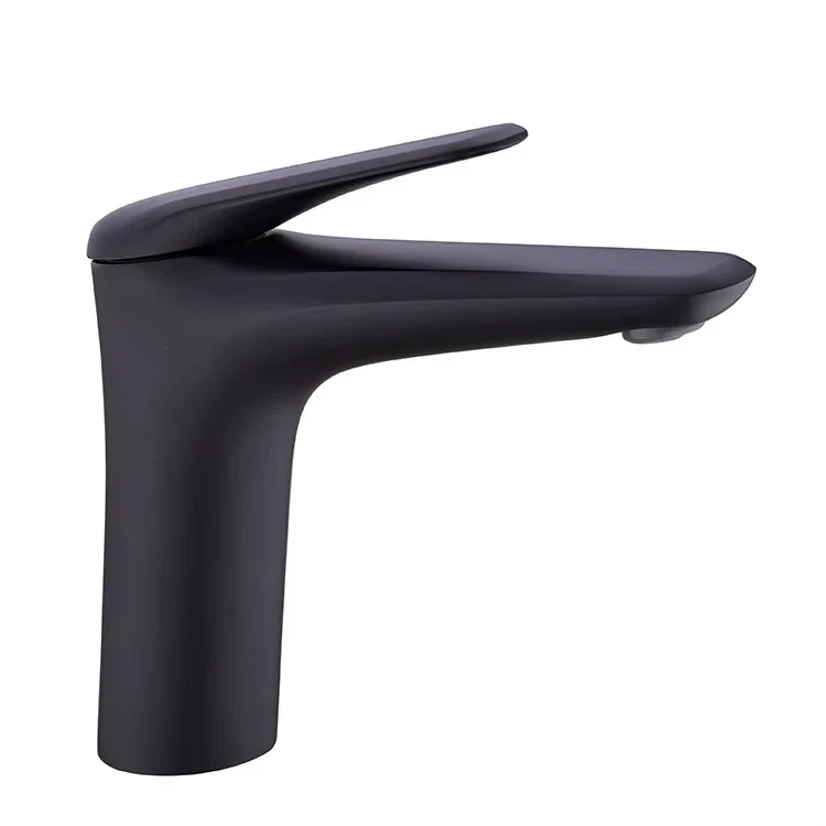 Latest Design Brass Single Hole Deck Hot Cold Water Bathroom Cabinet Washbasin Tap Featuring Ceramic Valve 5 Year Warranty