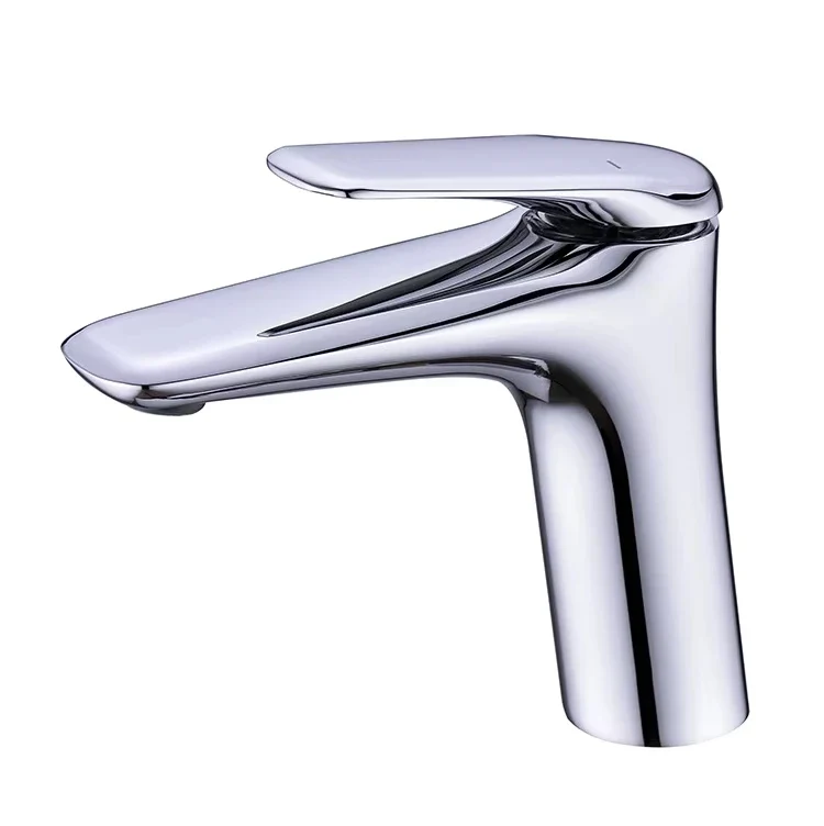Latest Design Brass Single Hole Deck Hot Cold Water Bathroom Cabinet Washbasin Tap Featuring Ceramic Valve 5 Year Warranty