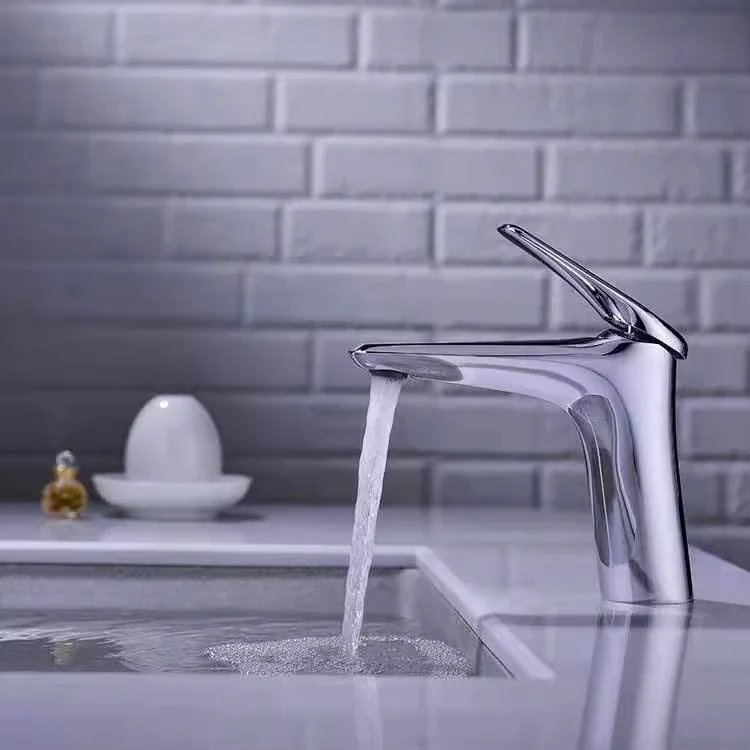 Latest Design Brass Single Hole Deck Hot Cold Water Bathroom Cabinet Washbasin Tap Featuring Ceramic Valve 5 Year Warranty