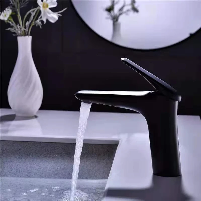 Latest Design Brass Single Hole Deck Hot Cold Water Bathroom Cabinet Washbasin Tap Featuring Ceramic Valve 5 Year Warranty