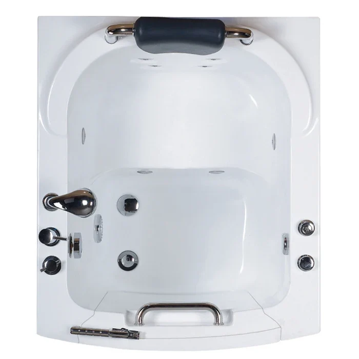 Modern Apron Installation Fiberglass Composites Door-In Walk-In Shower Combo Bathtub for Elderly with Soaking Function