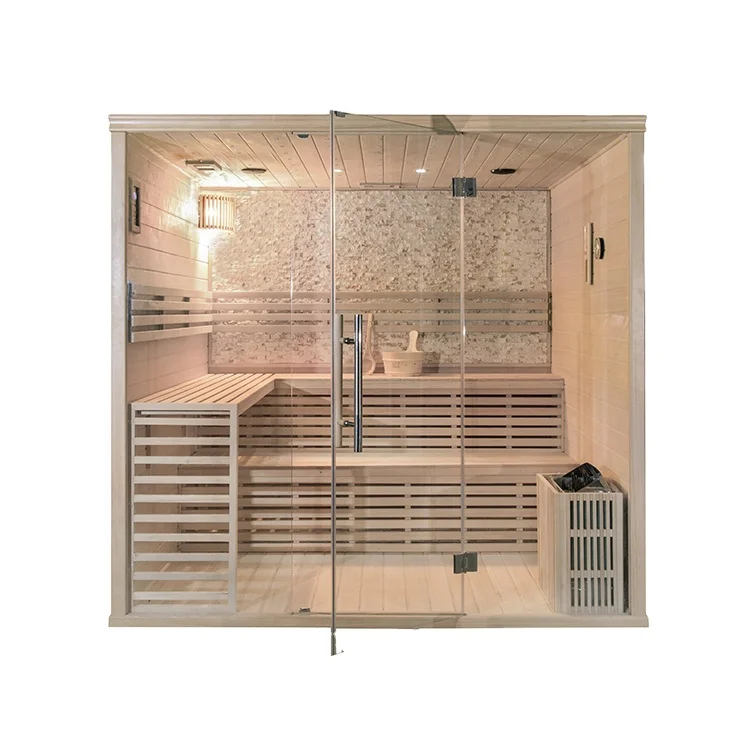 6 Person Portable Cedar Infrared Sauna Cabin Finnish Barrel Steam With Ozone Sauna Function