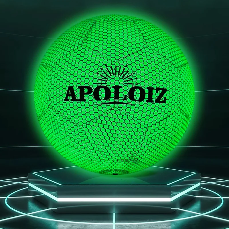 Custom Holographic Soccer Ball Luminous Light Football Glowing in the Dark Soccer Ball Size 4 5 PU Football for Sport Training