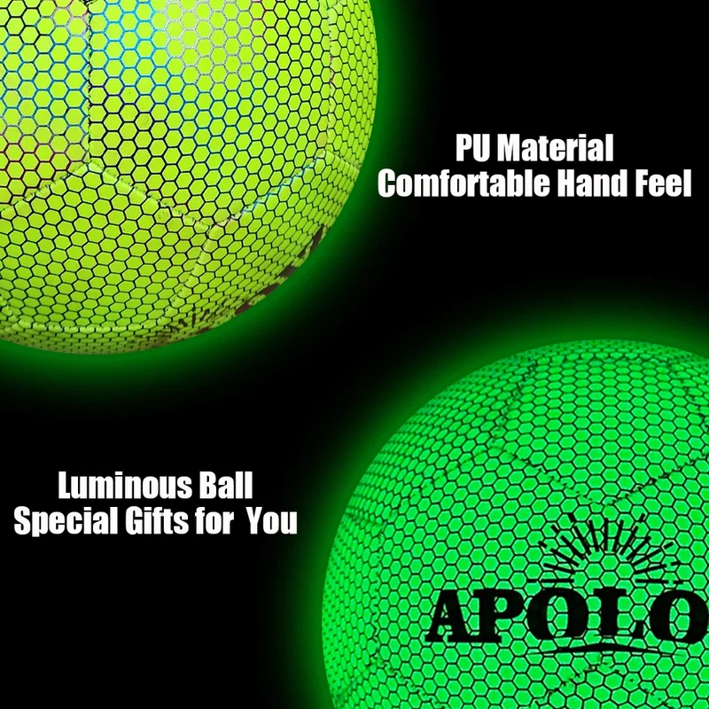 Custom Holographic Soccer Ball Luminous Light Football Glowing in the Dark Soccer Ball Size 4 5 PU Football for Sport Training