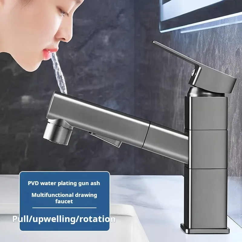 YaoPeng YP-K127 Modern Touchless Ceramic Valve Core Brass Deck Mounted 1-Handle Bathroom Basin Faucet Hot/Cold Water Mixer 306