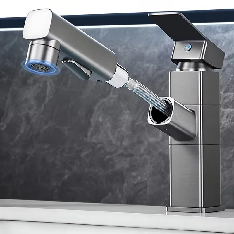 YaoPeng YP-K127 Modern Touchless Ceramic Valve Core Brass Deck Mounted 1-Handle Bathroom Basin Faucet Hot/Cold Water Mixer 306