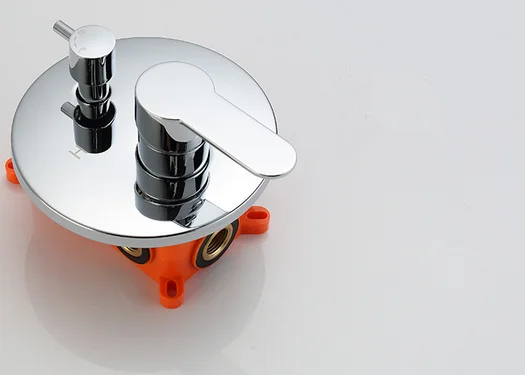 Modern Round Wall Mounted Concealed Rainfall Bathroom Shower Faucet Mixer Kit Set Column System