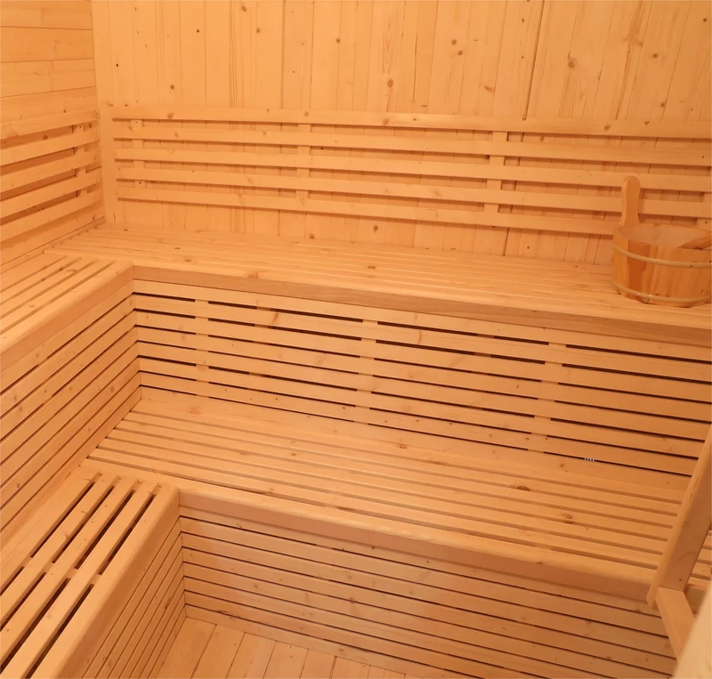 Modern White Pine Sauna Room for Home | Outdoor Backyard Solid Wood Sauna with Steel & Glass | In-Stock 2-4 Person Steam Sauna