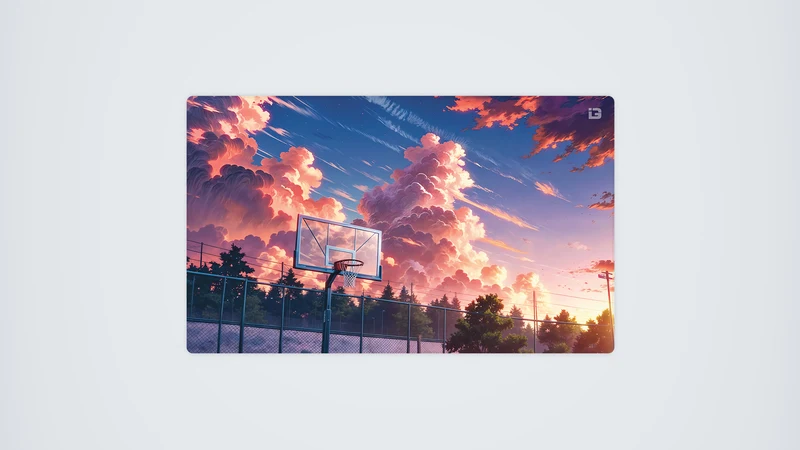Basketball-Sonnenuntergang-Spielmatte