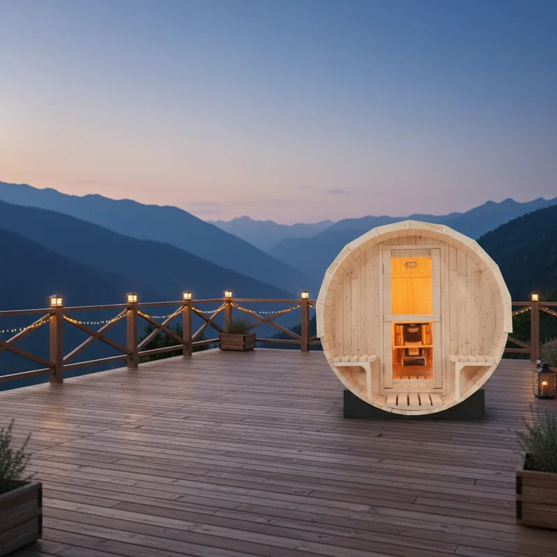 3 Days Delivery Extra Large 4-6 Person Outdoor Solid Wood Barrel Sauna Premium Natural White Spruce Wood in USA Warehouse