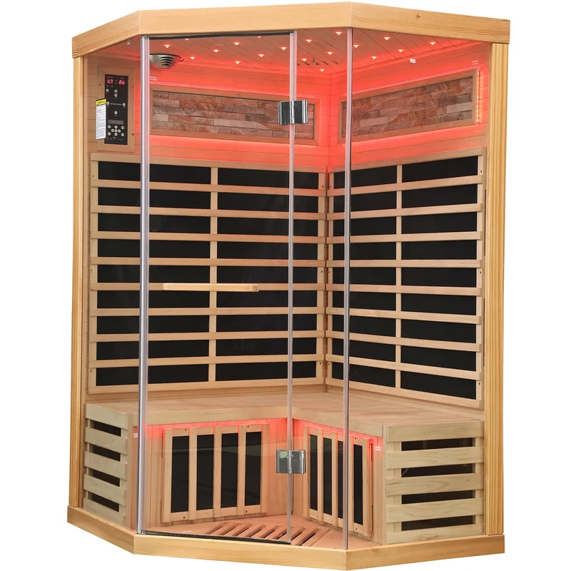 Indoor Wooden Infrared Double Sauna Room Cabin House