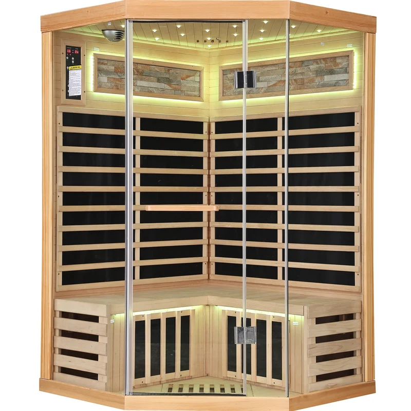 Indoor Wooden Infrared Double Sauna Room Cabin House