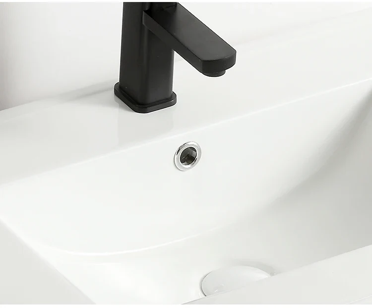 610mm Modern Integrated Thin Edge Wash Basin White Ceramic Rectangular Cabinet Vanity Hotel Bathroom Sink