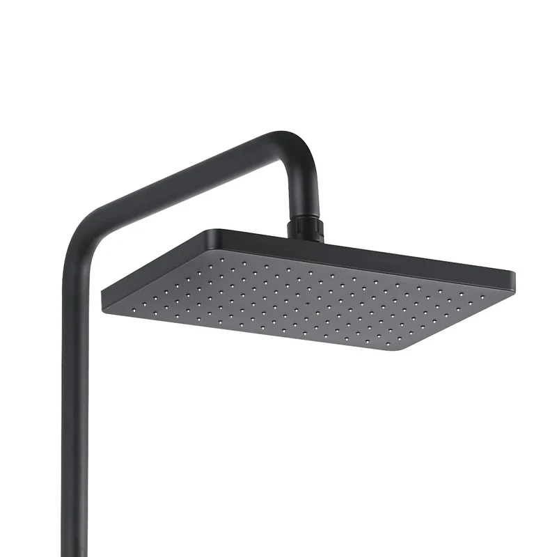 Hot Sale Bath Rain Shower Set Sanitary Ware Black Brass Large Bathroom Rain Shower Set with Shattaf