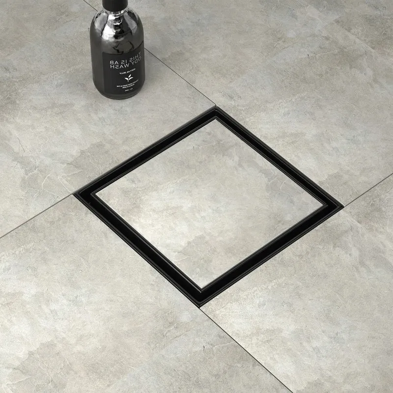 Wholesale Modern 4 Inch 304 Stainless Steel Floor Drain Black Tile-In Design for Bathroom Free Shipping in USA