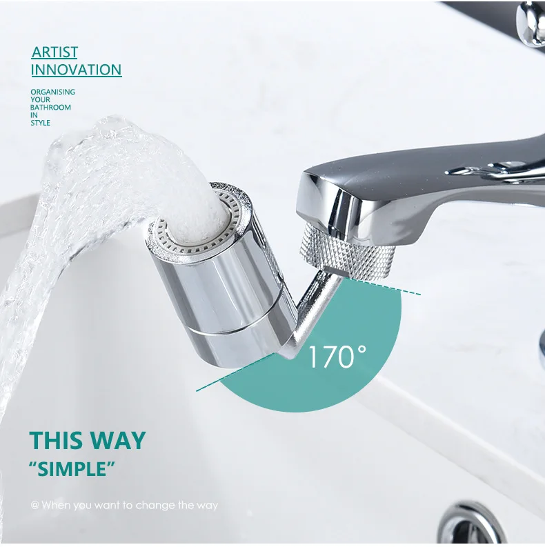 Brass Kitchen Sink Faucet Aerator Dual Function 2 Sprayer 360 Degree Big Angle Swivel Aerator