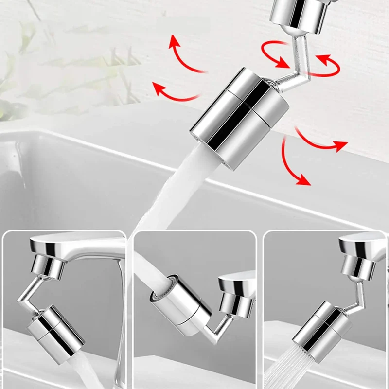 Brass Kitchen Sink Faucet Aerator Dual Function 2 Sprayer 360 Degree Big Angle Swivel Aerator