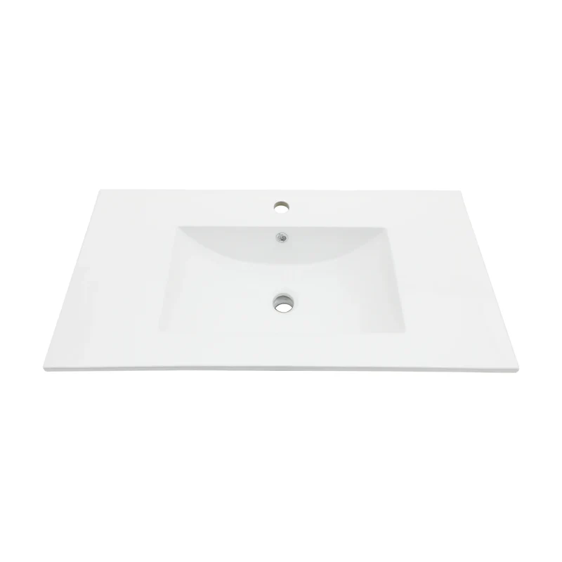 Sarlai US Stock 36-Inch Modern Drop-In Vanity Easy Clean Bathroom Sinks Ceramic Thin Edge Basin
