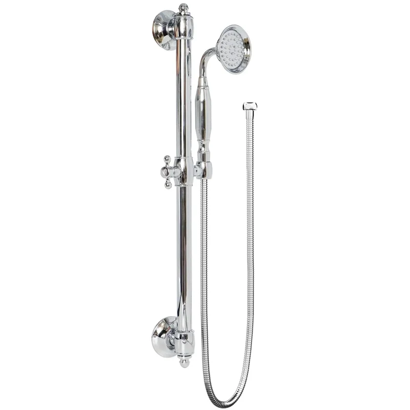 Brass Polished Chrome Concealed Shower System Bathroom Slide Bar Rainfall Shower Set